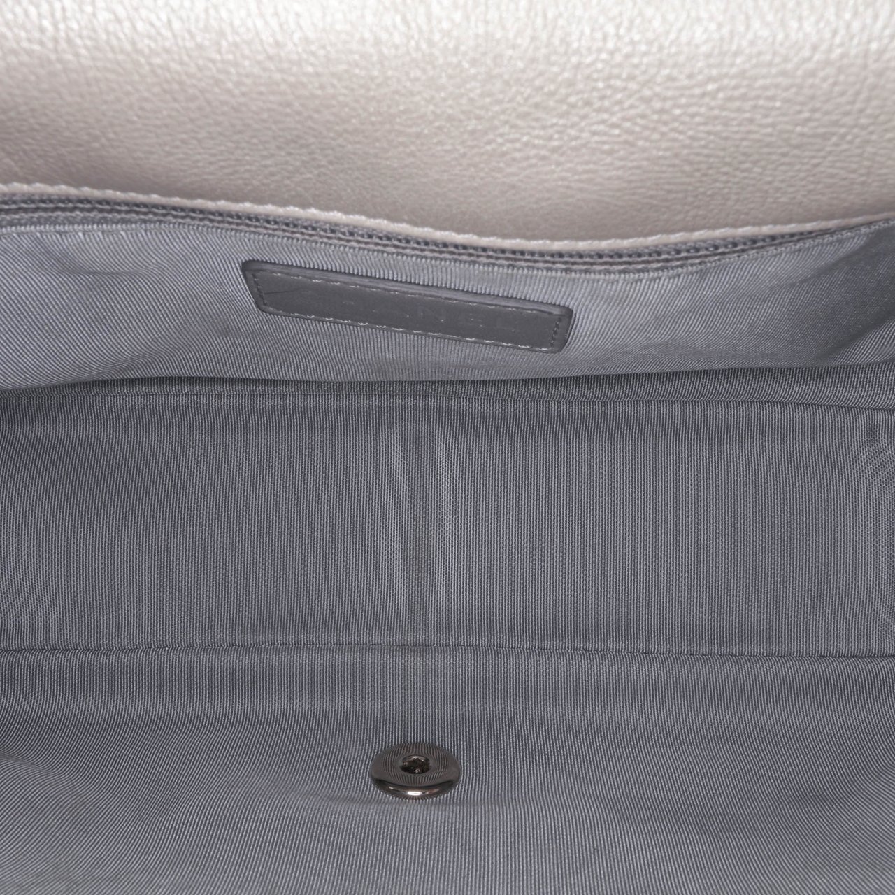 Chanel Medium Chevron Calfskin Stud Wars Flap Zilver