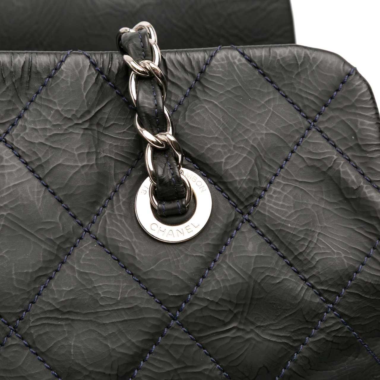 Chanel Petite Crinkled Calfskin Timeless Tote Grijs