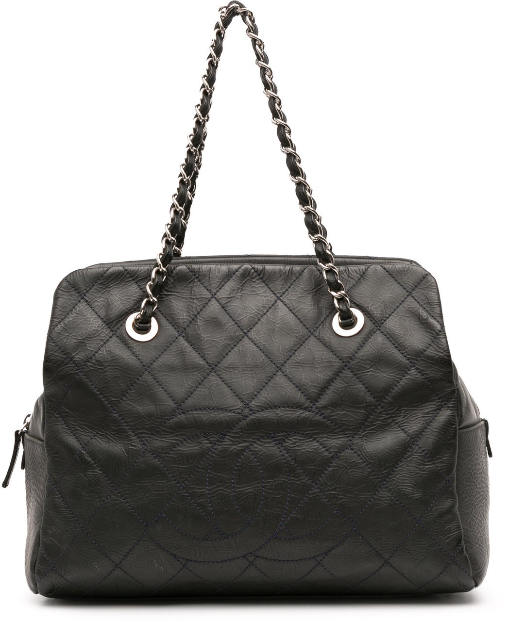 Chanel Petite Crinkled Calfskin Timeless Tote Grijs