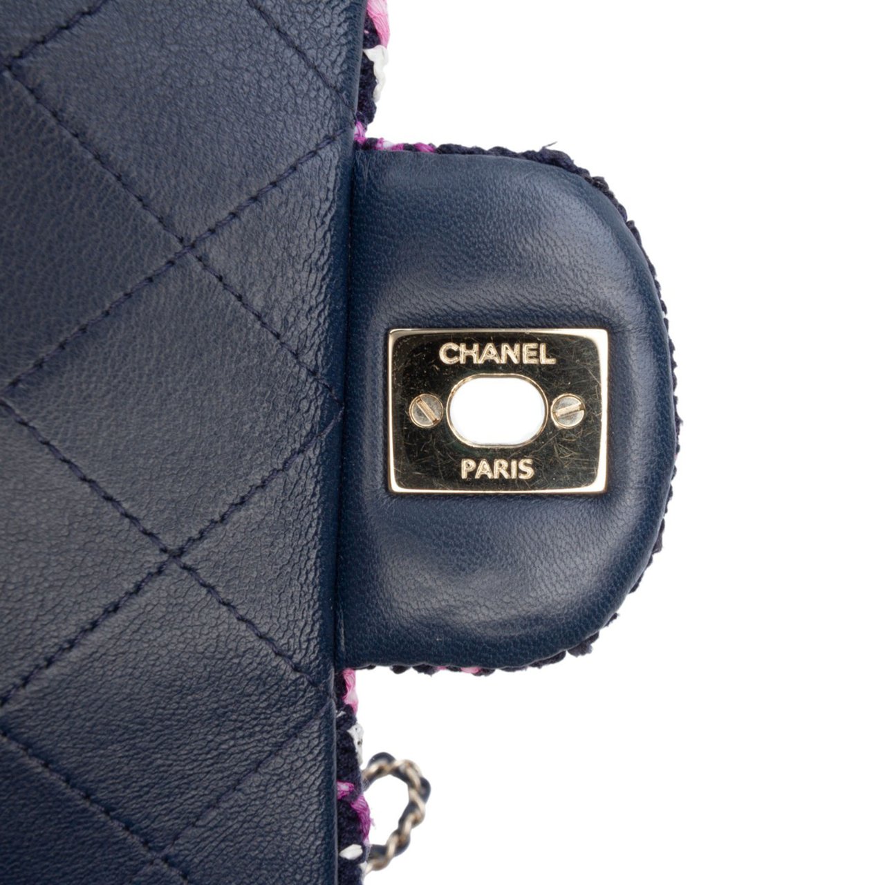 Chanel Mini Rectangular Classic Multicolor Cotton Stitched Single Flap Zwart