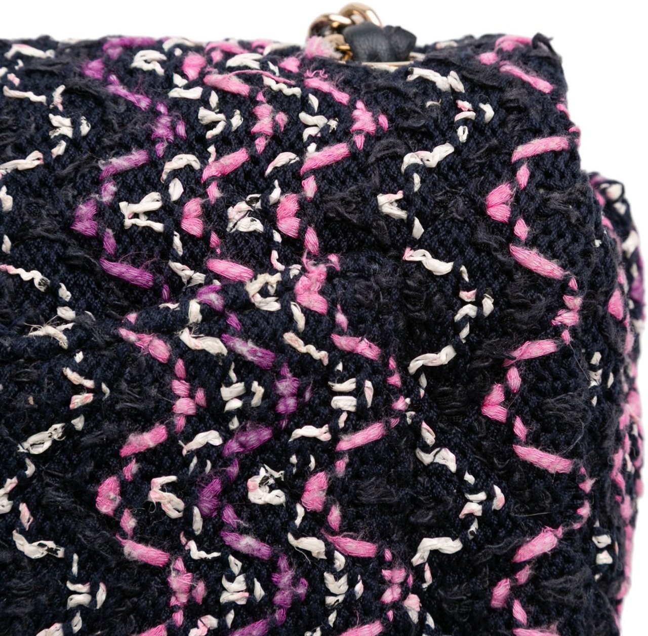 Chanel Mini Rectangular Classic Multicolor Cotton Stitched Single Flap Zwart