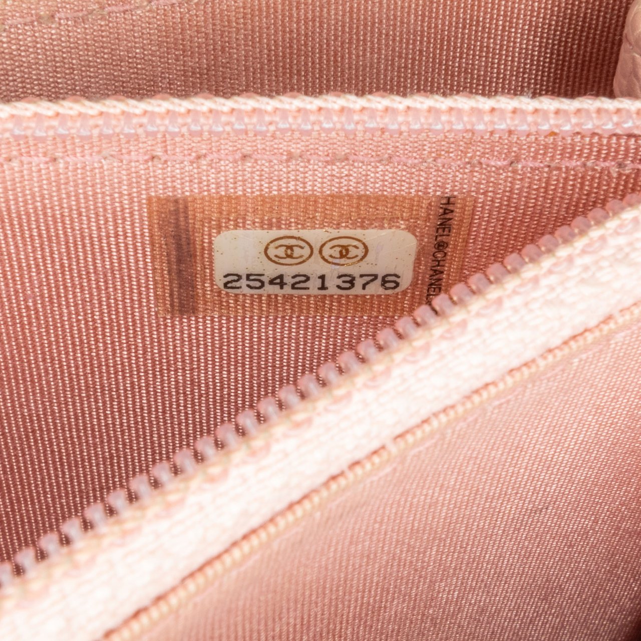 Chanel Quilted Caviar Square Boy Wallet On Chain Roze