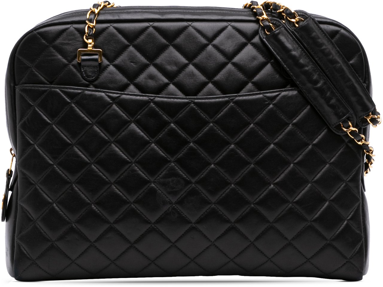 Chanel Quilted Lambskin Shoulder Bag Zwart