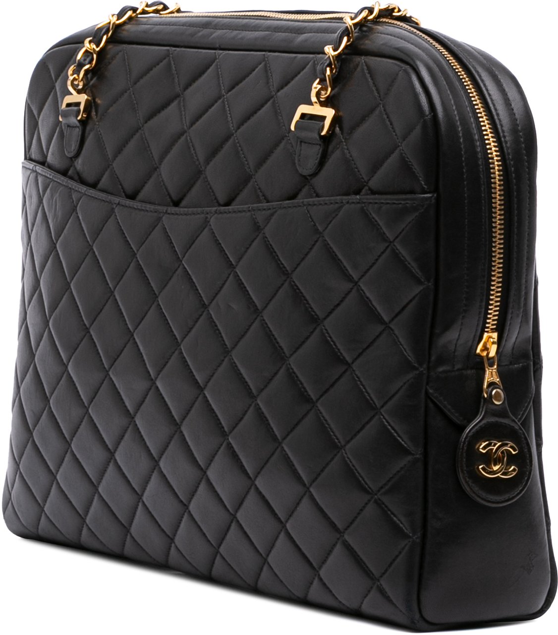Chanel Quilted Lambskin Shoulder Bag Zwart