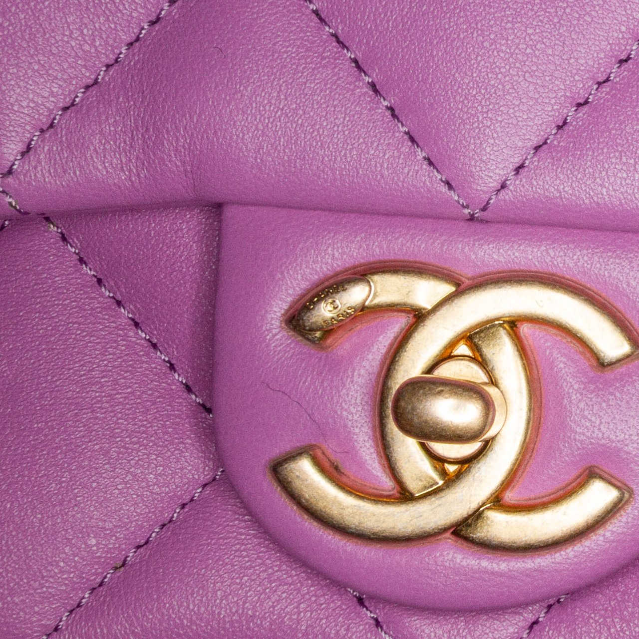Chanel Mini Quilted Lambskin Funky Town Flap Paars