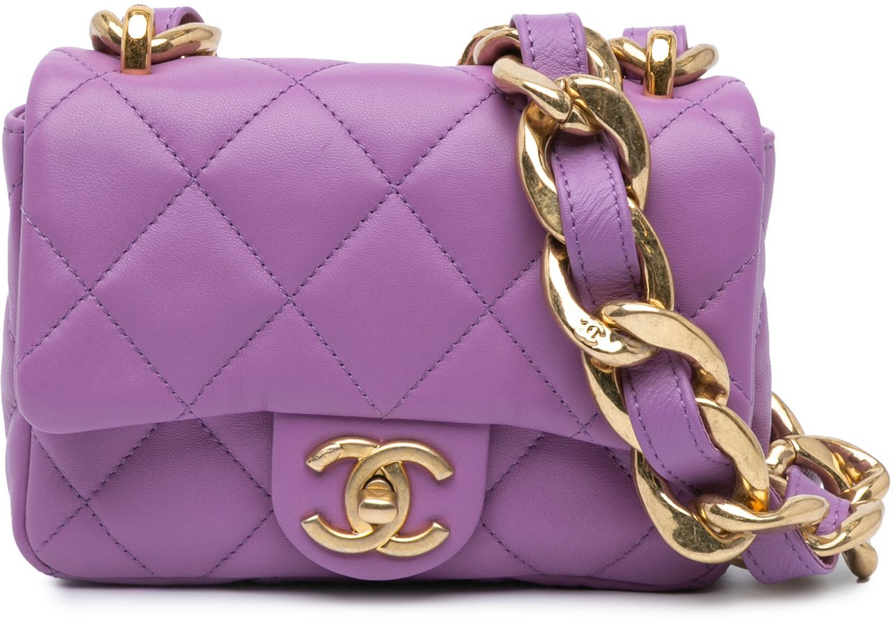 Chanel Mini Quilted Lambskin Funky Town Flap Paars