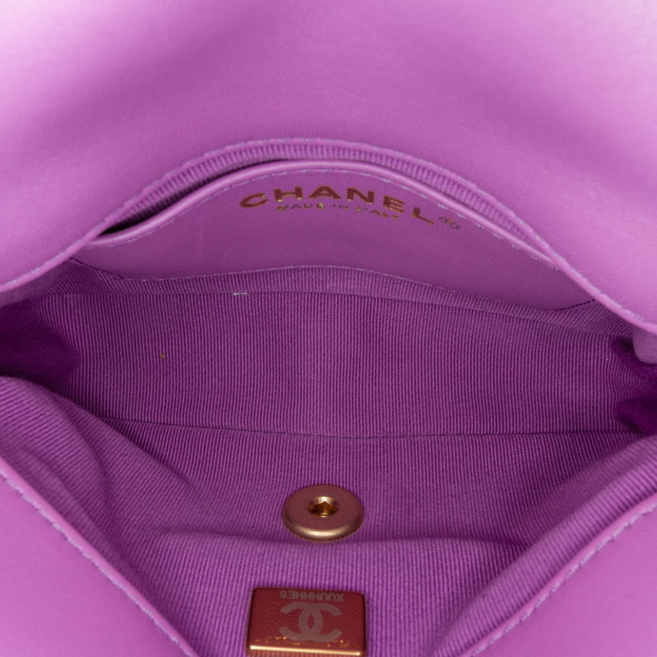 Chanel Mini Quilted Lambskin Funky Town Flap Paars
