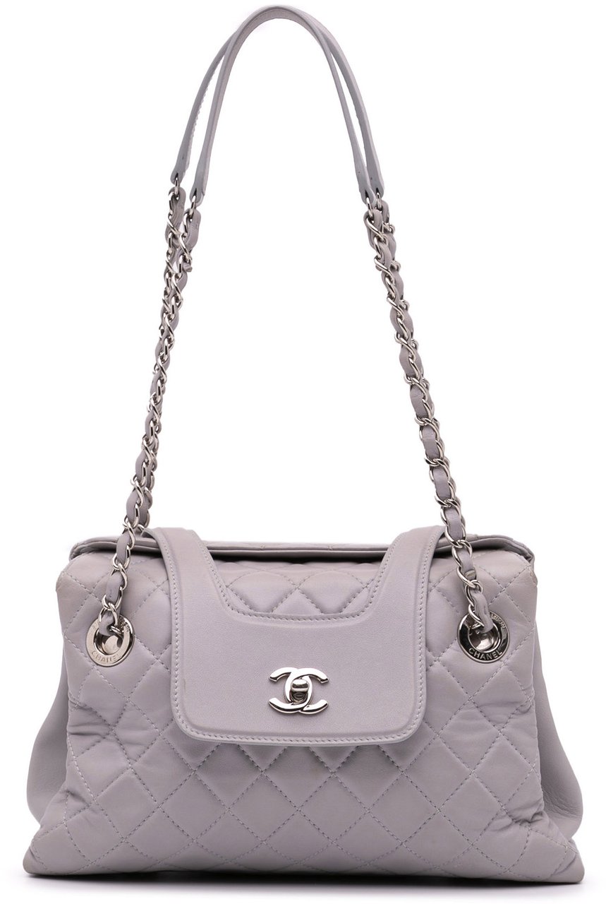 Chanel Quilted Lambskin x3 Accordion Tote Grijs