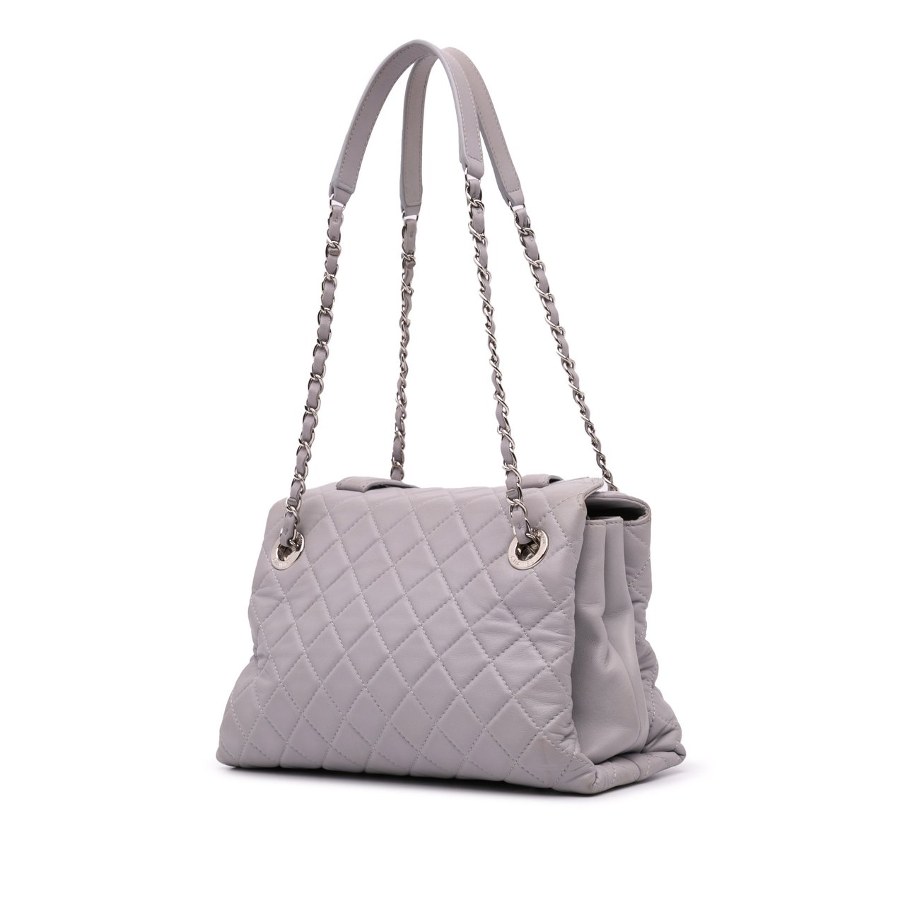 Chanel Quilted Lambskin x3 Accordion Tote Grijs