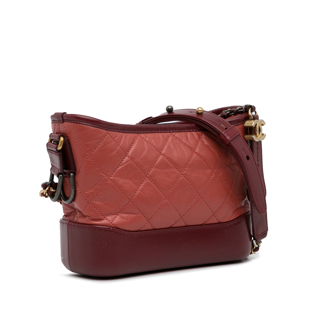 Chanel Small Chevron Lambskin Gabrielle Crossbody Rood