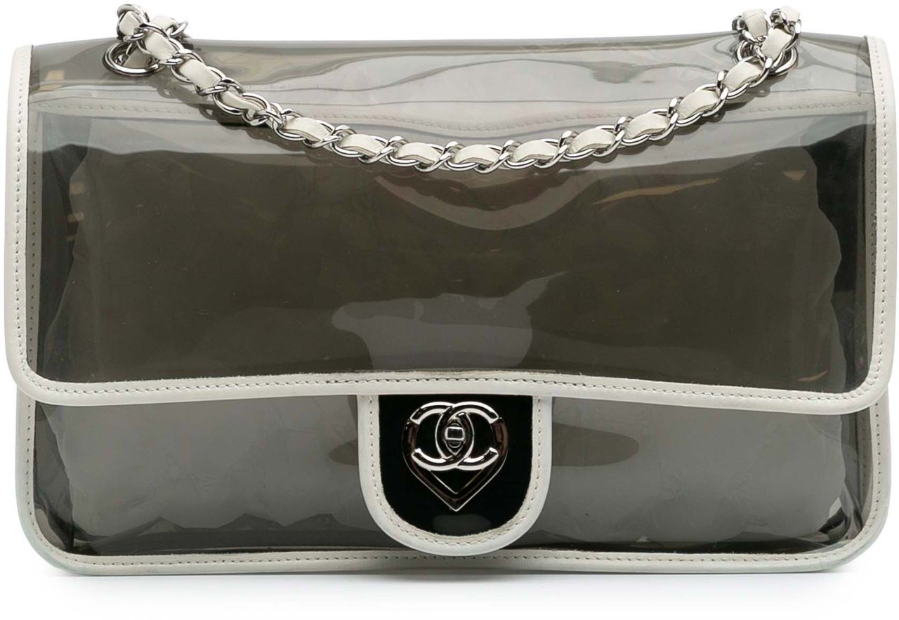 Chanel Large PVC and Lambskin Naked Flap Zwart