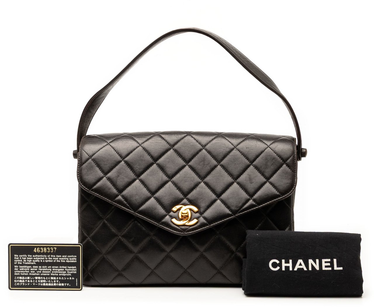 Chanel CC Quilted Lambskin Handbag Zwart
