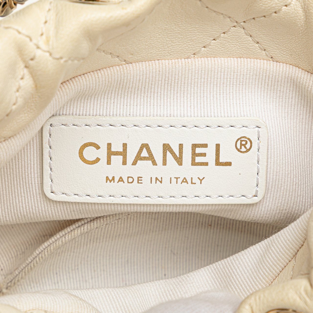 Chanel Mini Quilted Lambskin About Pearls Drawstring Bucket Bag Wit