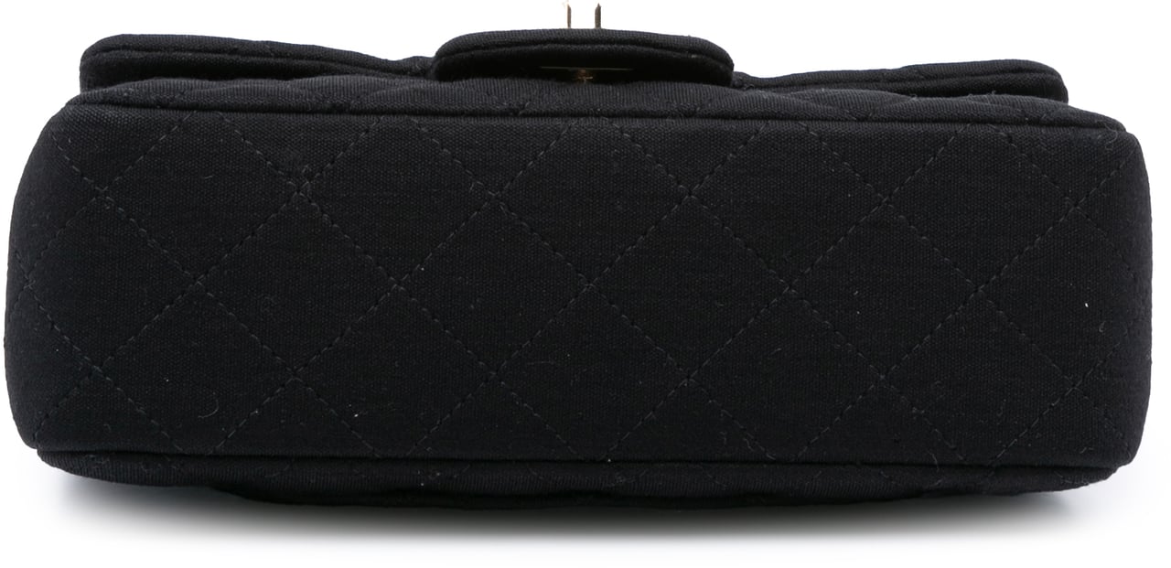 Chanel Mini Rectangular Classic Jersey Single Flap Zwart