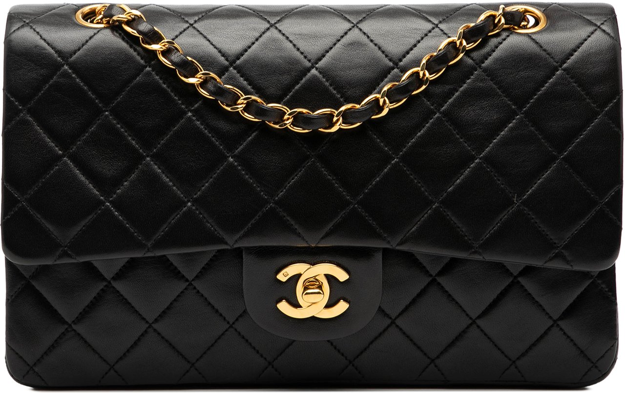 Chanel Medium Classic Lambskin Double Flap Zwart
