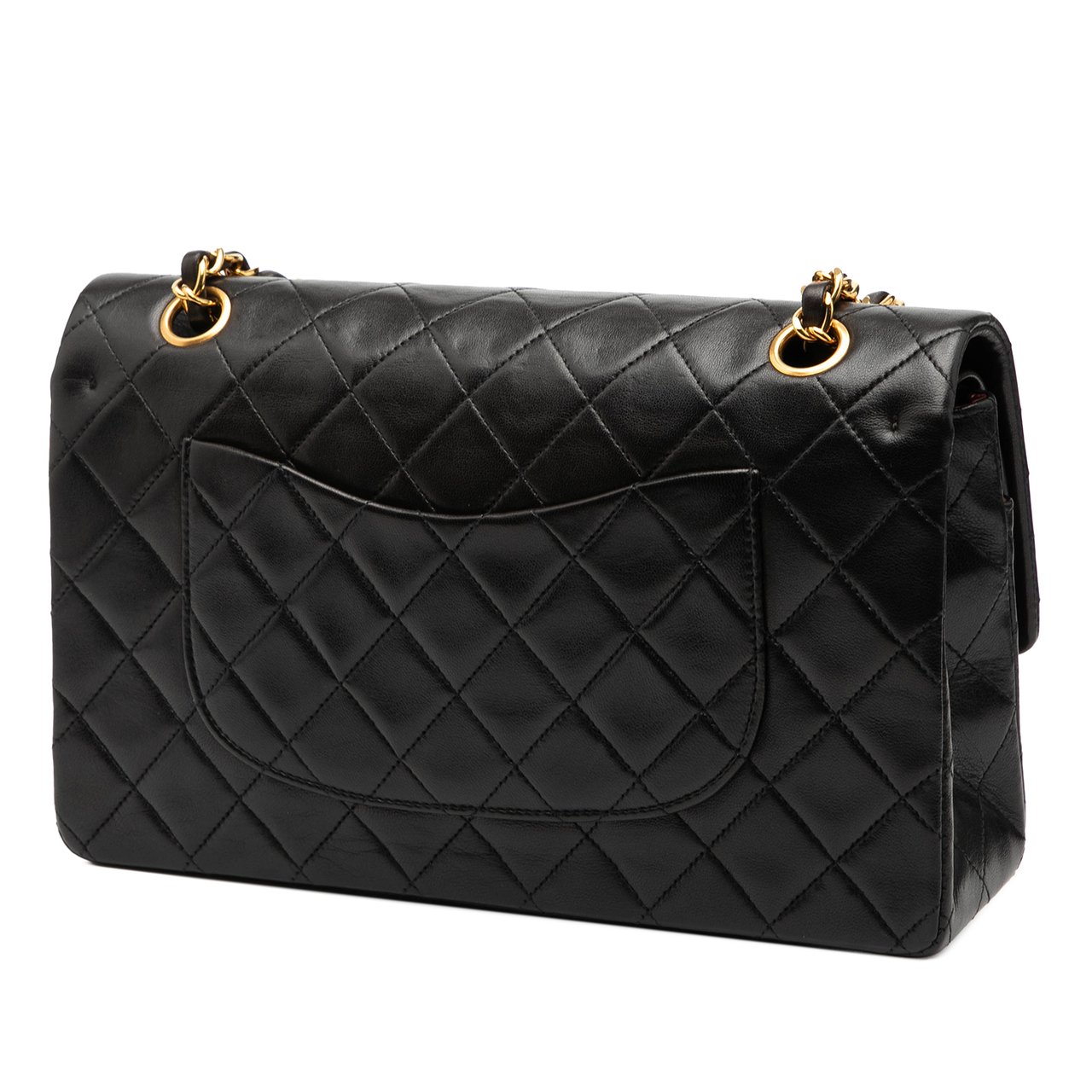 Chanel Medium Classic Lambskin Double Flap Zwart