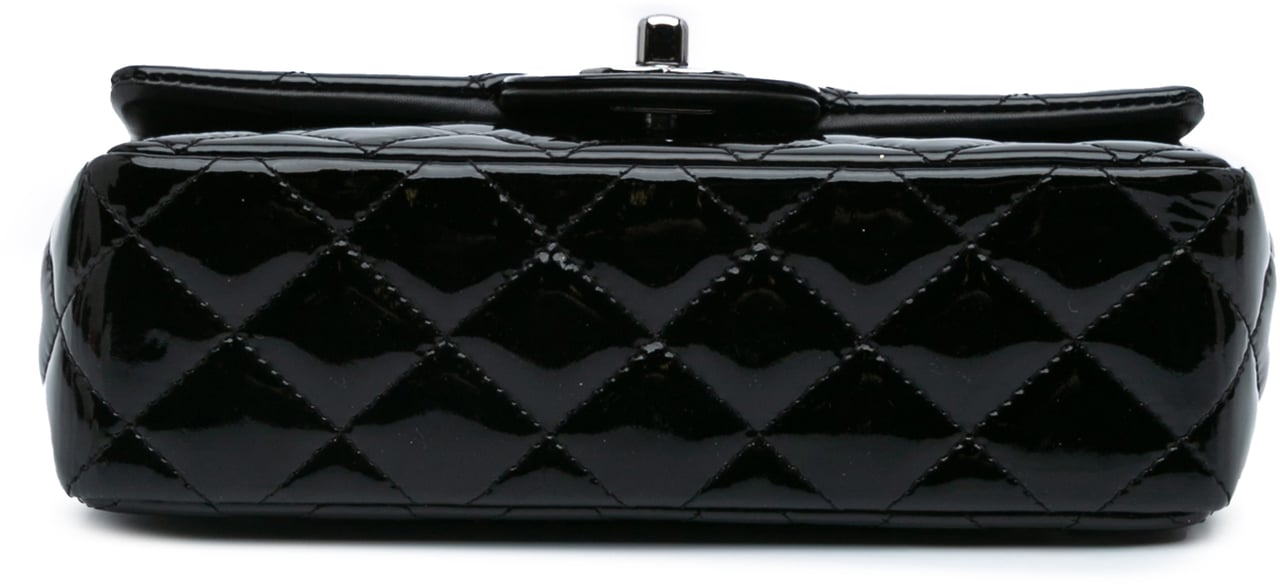 Chanel Mini Rectangular Classic Patent Single Flap Zwart