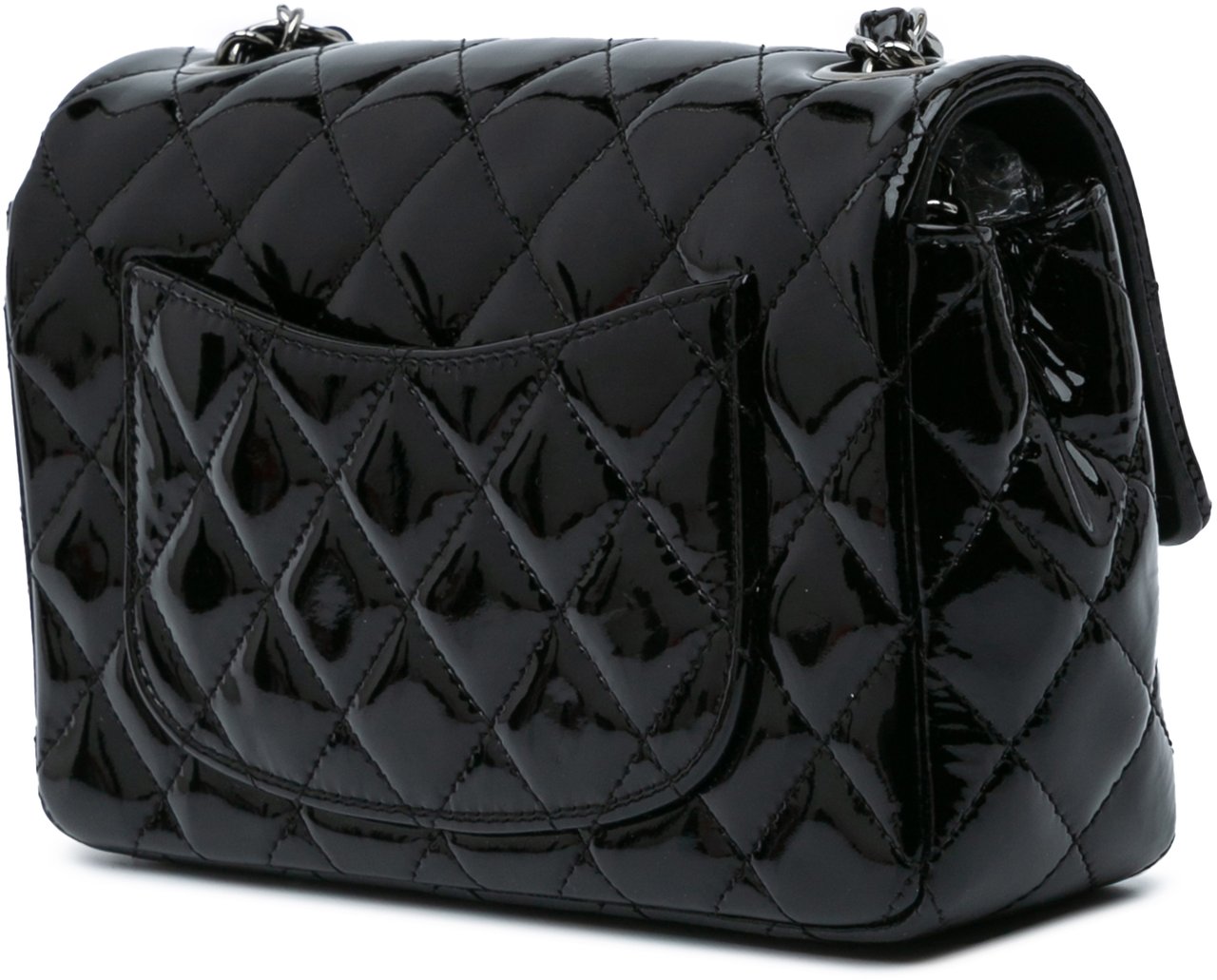 Chanel Mini Rectangular Classic Patent Single Flap Zwart