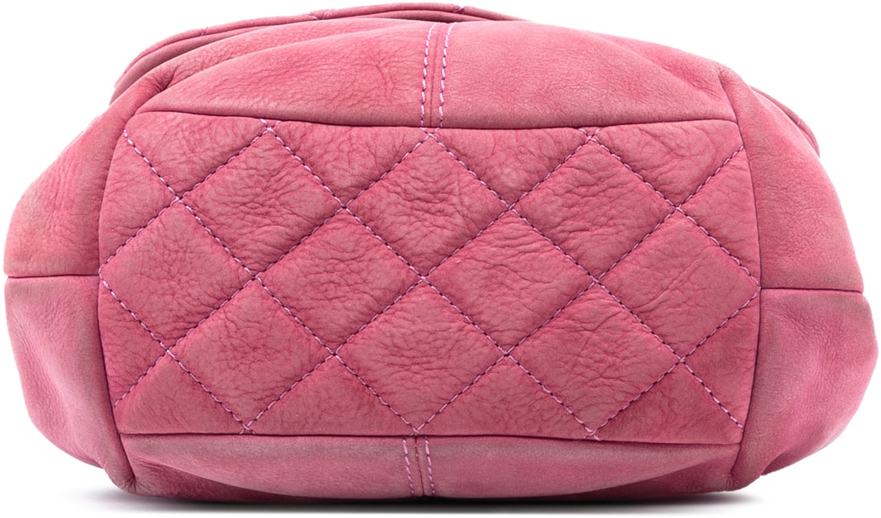 Chanel Mini Quilted Nubuck Trianon Messenger Flap Roze