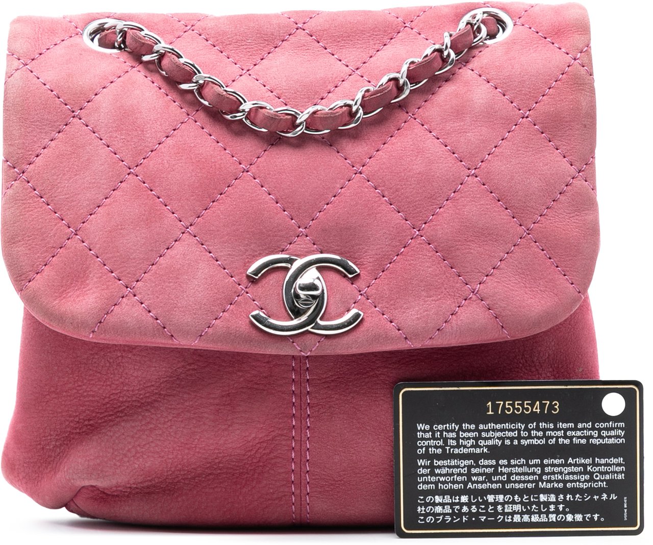 Chanel Mini Quilted Nubuck Trianon Messenger Flap Roze
