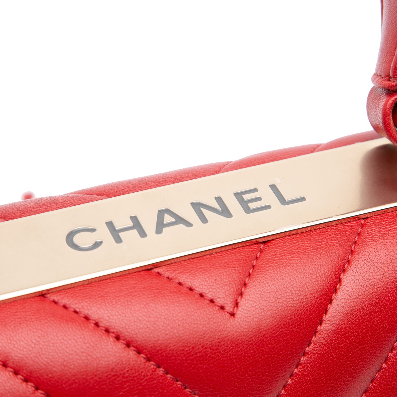 Chanel Small Chevron Lambskin Trendy CC Flap Rood