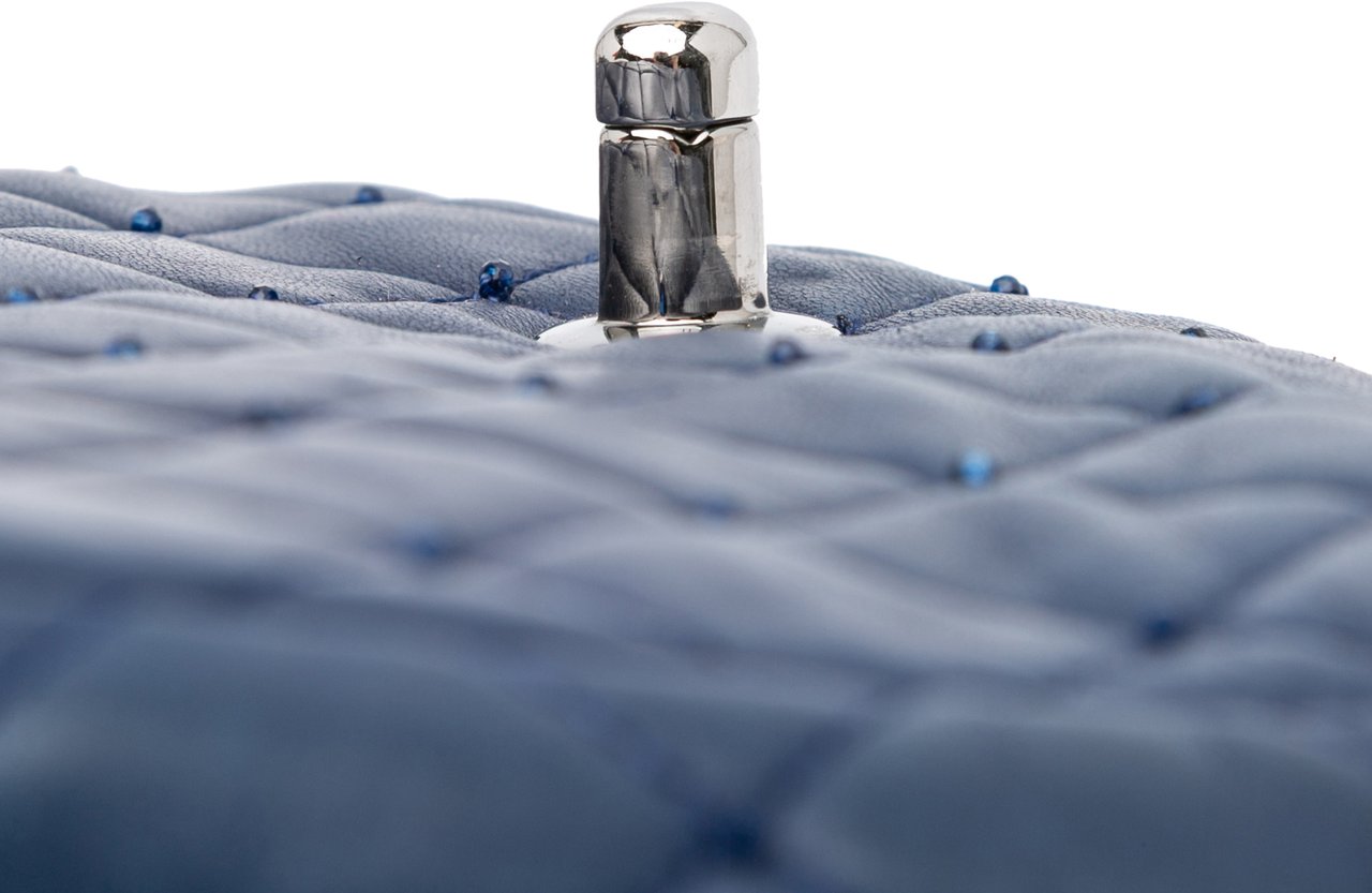 Chanel Small Quilted Lambskin Beaded Single Flap Blauw