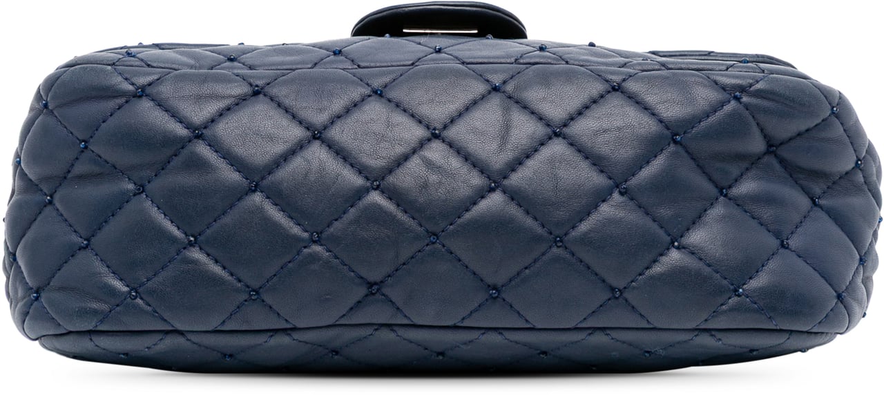 Chanel Small Quilted Lambskin Beaded Single Flap Blauw