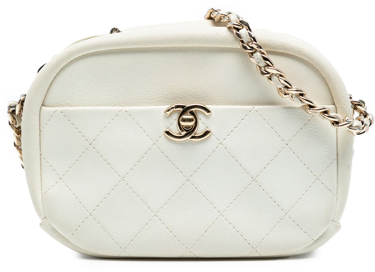 Chanel Small Quilted Goatskin Casual Trip Camera Bag Wit