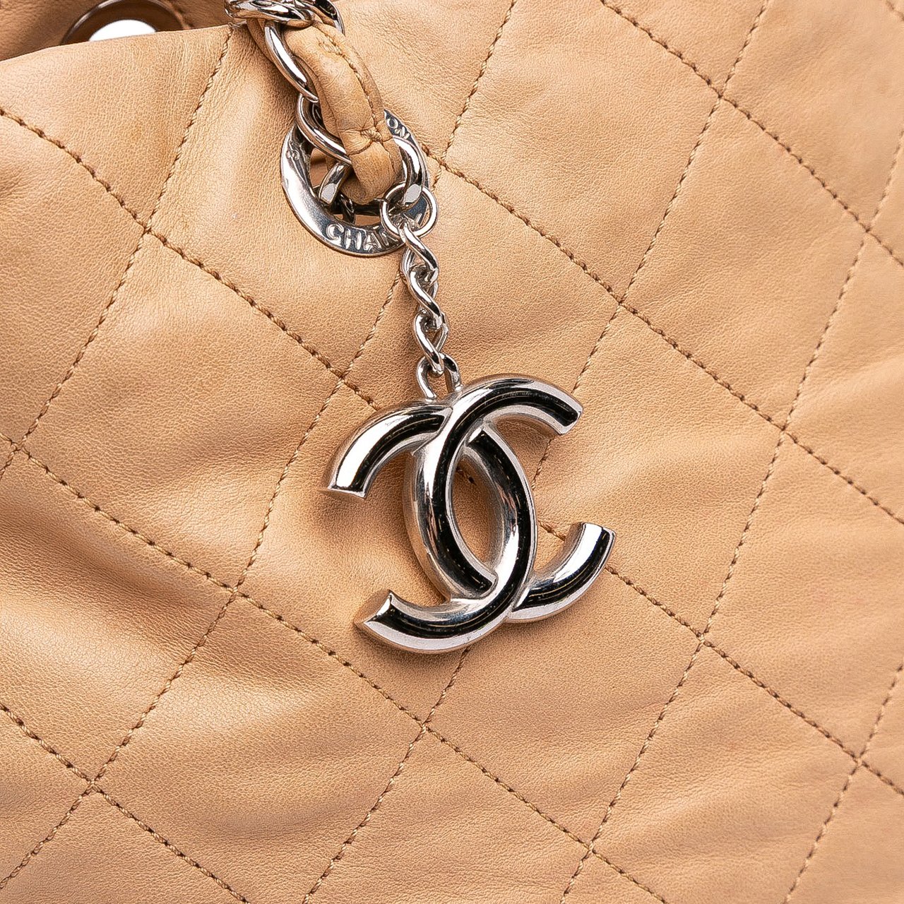 Chanel Large Quilted Iridescent Calfskin VIP Tote Bruin