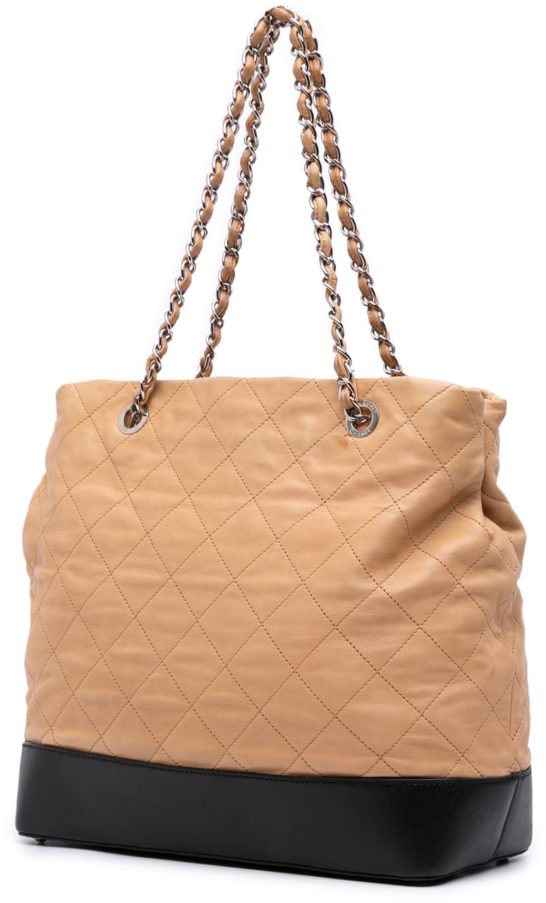 Chanel Large Quilted Iridescent Calfskin VIP Tote Bruin