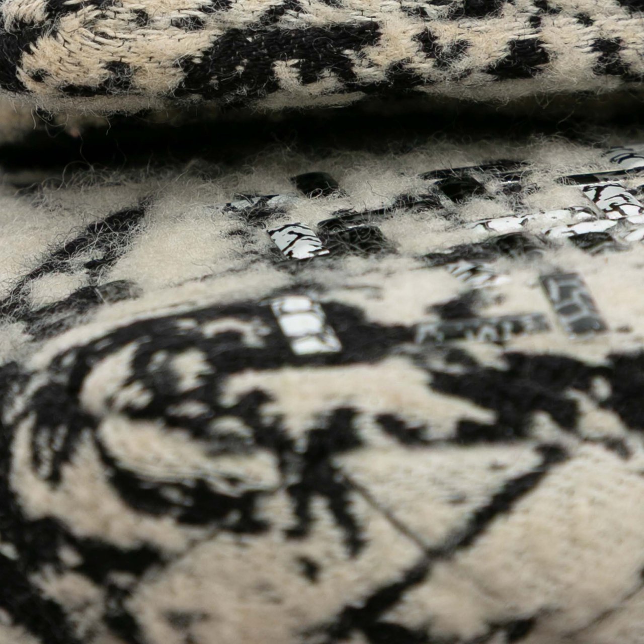 Chanel Medium Classic Wool Herringbone Double Flap Wit