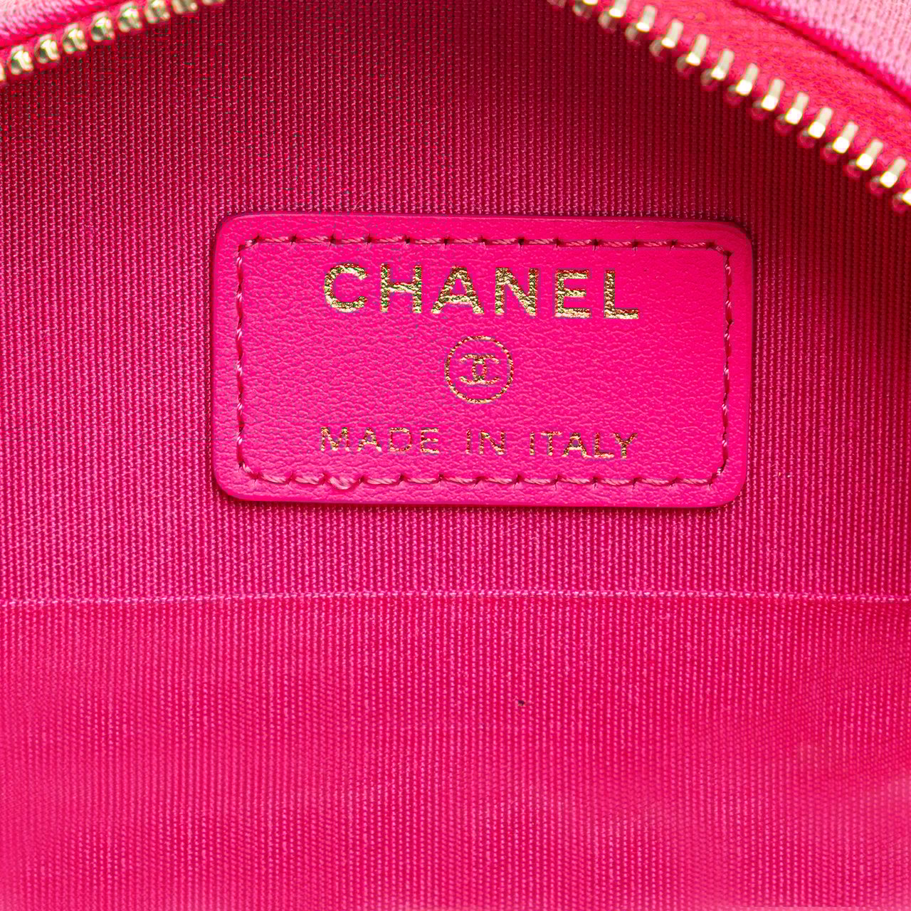 Chanel Jersey 19 Round Clutch on Chain Roze