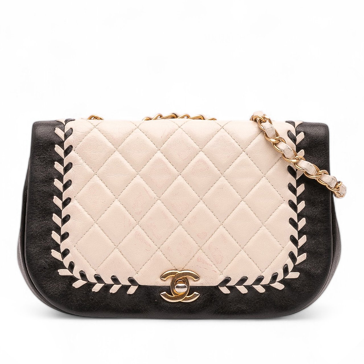 Chanel Small Bicolor Calfskin Braided Chic Flap Wit