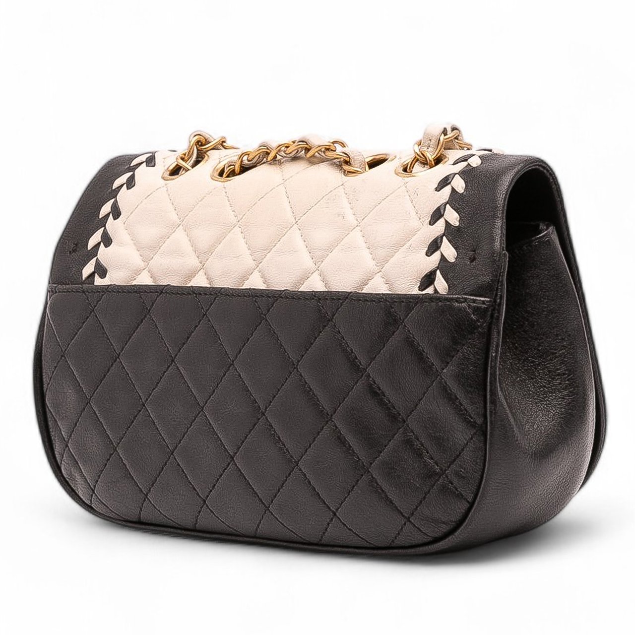 Chanel Small Bicolor Calfskin Braided Chic Flap Wit