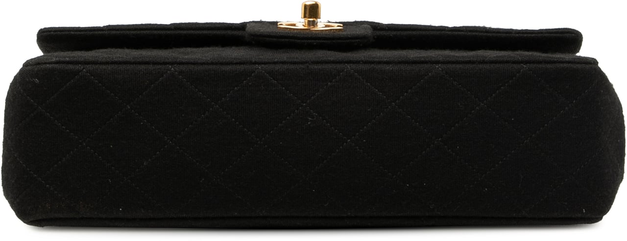 Chanel Medium Classic Jersey Bijoux Chain Double Flap Zwart