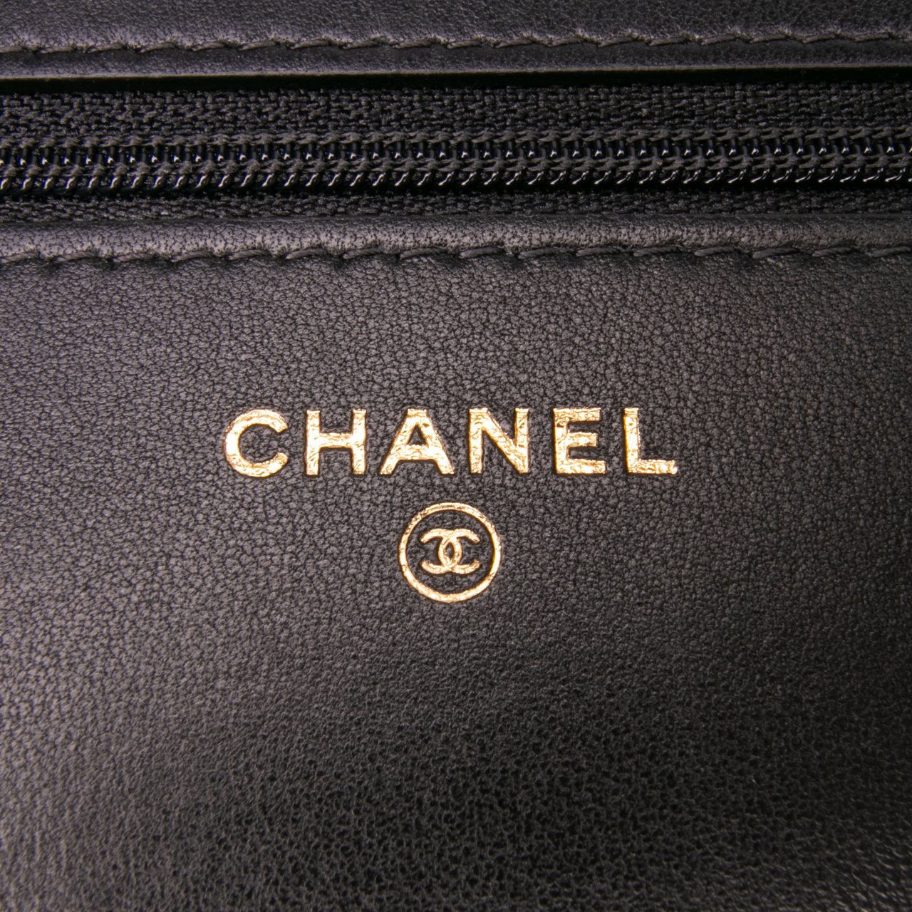 Chanel Houndstooth Tweed 19 Wallet On Chain Zwart