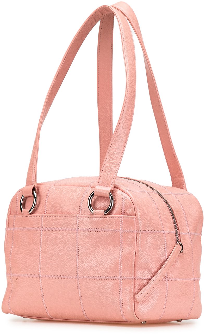 Chanel Small Choco Bar Caviar Shoulder Bag Roze
