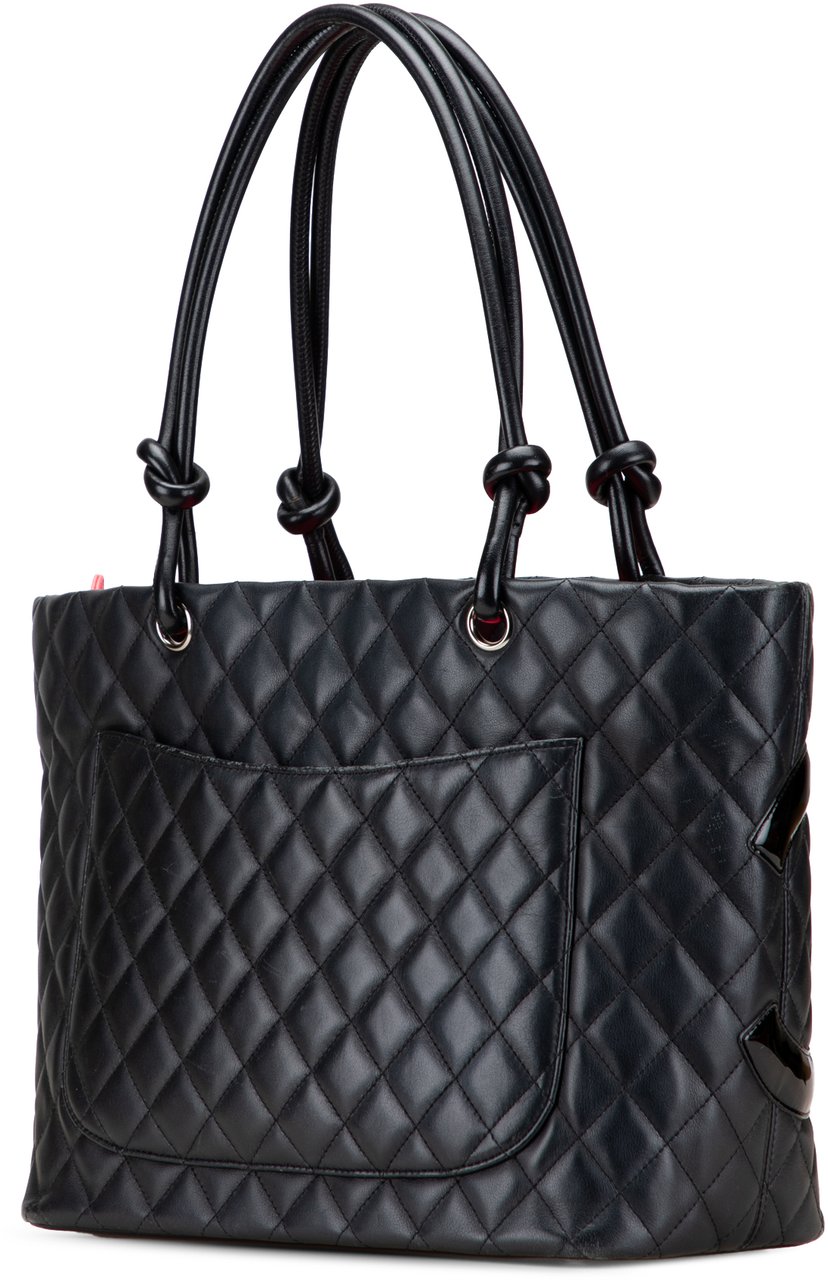 Chanel Large Quilted Calfskin Cambon Ligne Tote Zwart