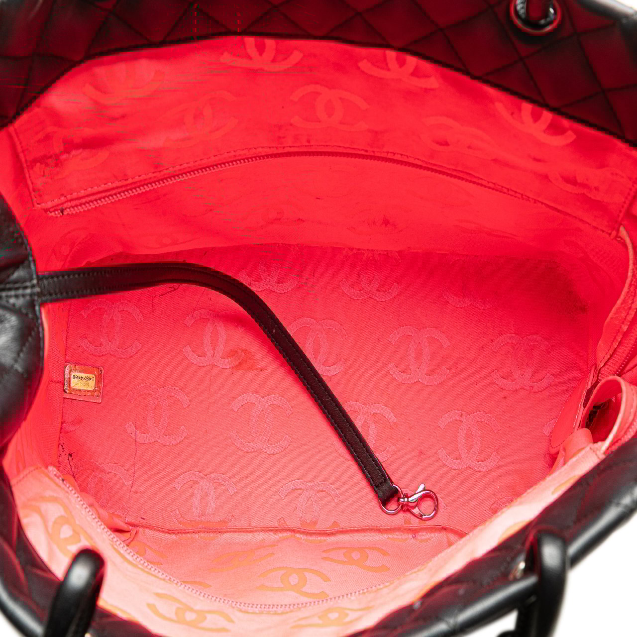 Chanel Large Quilted Calfskin Cambon Ligne Tote Zwart