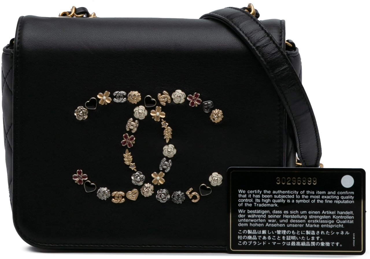 Chanel Lambskin Lucky Charms Flap Crossbody Zwart
