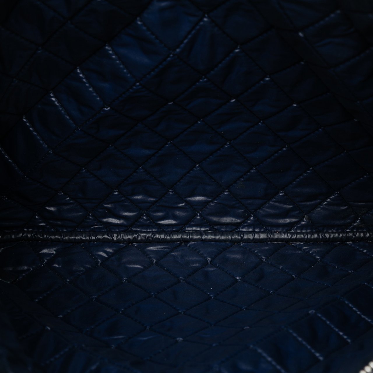 Chanel CC Large Quilted Lambskin O Case Clutch Blauw