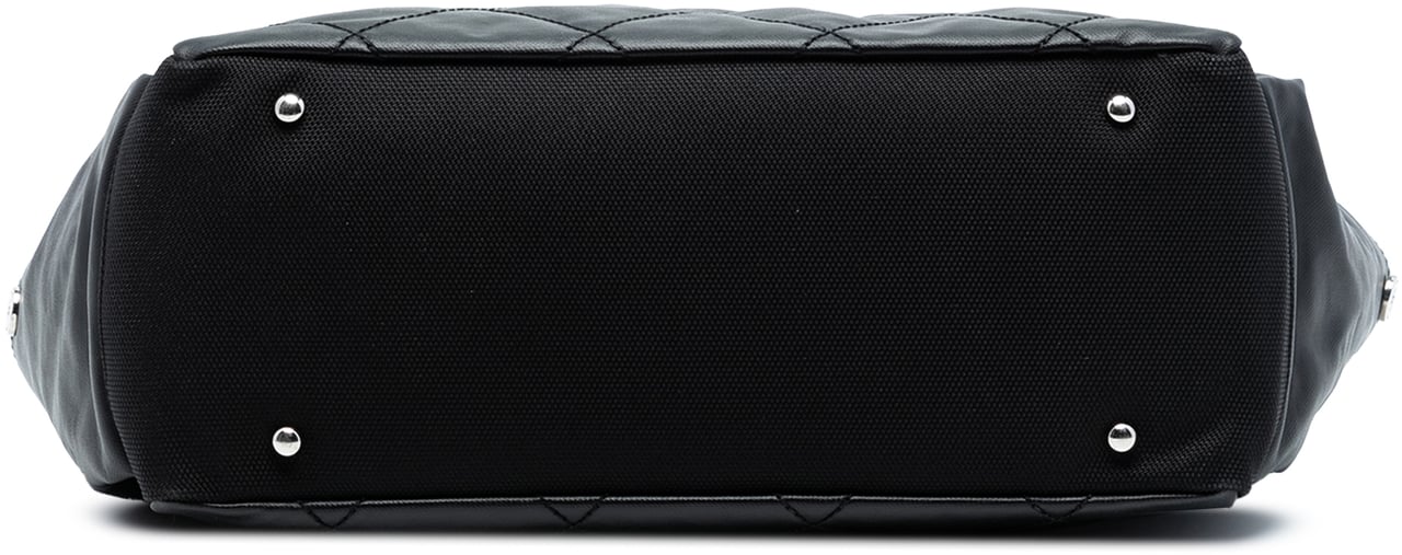 Chanel Large Quilted Coated Canvas Paris Biarritz Tote Zwart