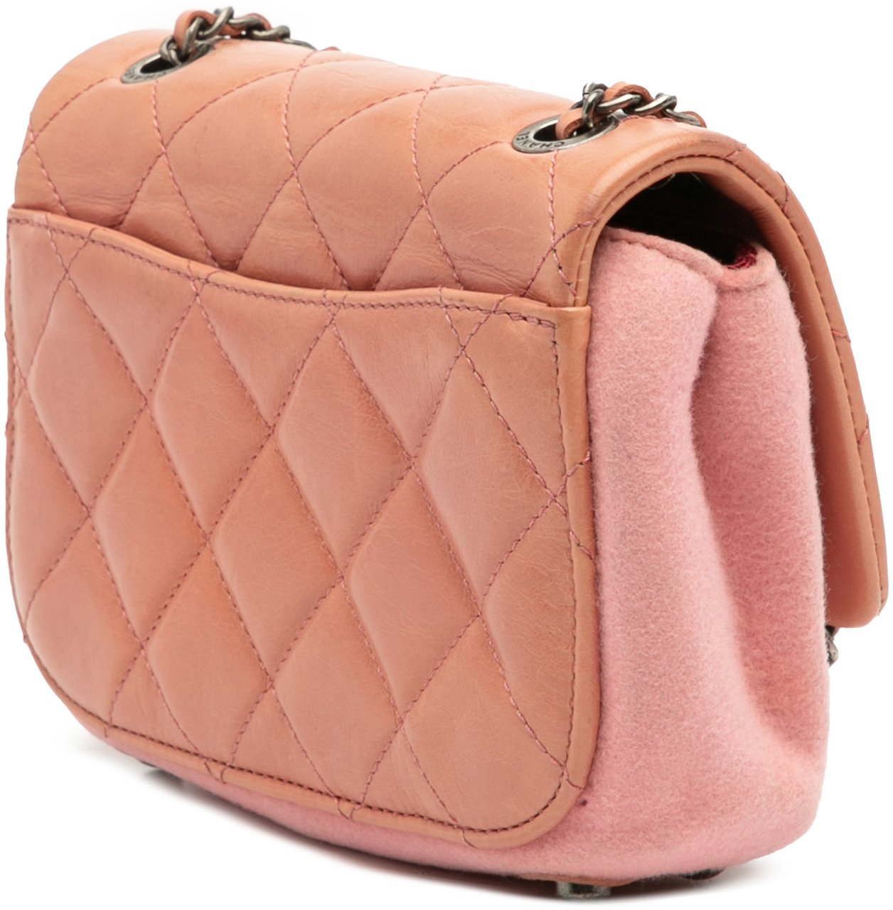Chanel Paris Salzburg Mini Quilted Glazed Calfskin and Felt Edelweiss Flower Flap Roze