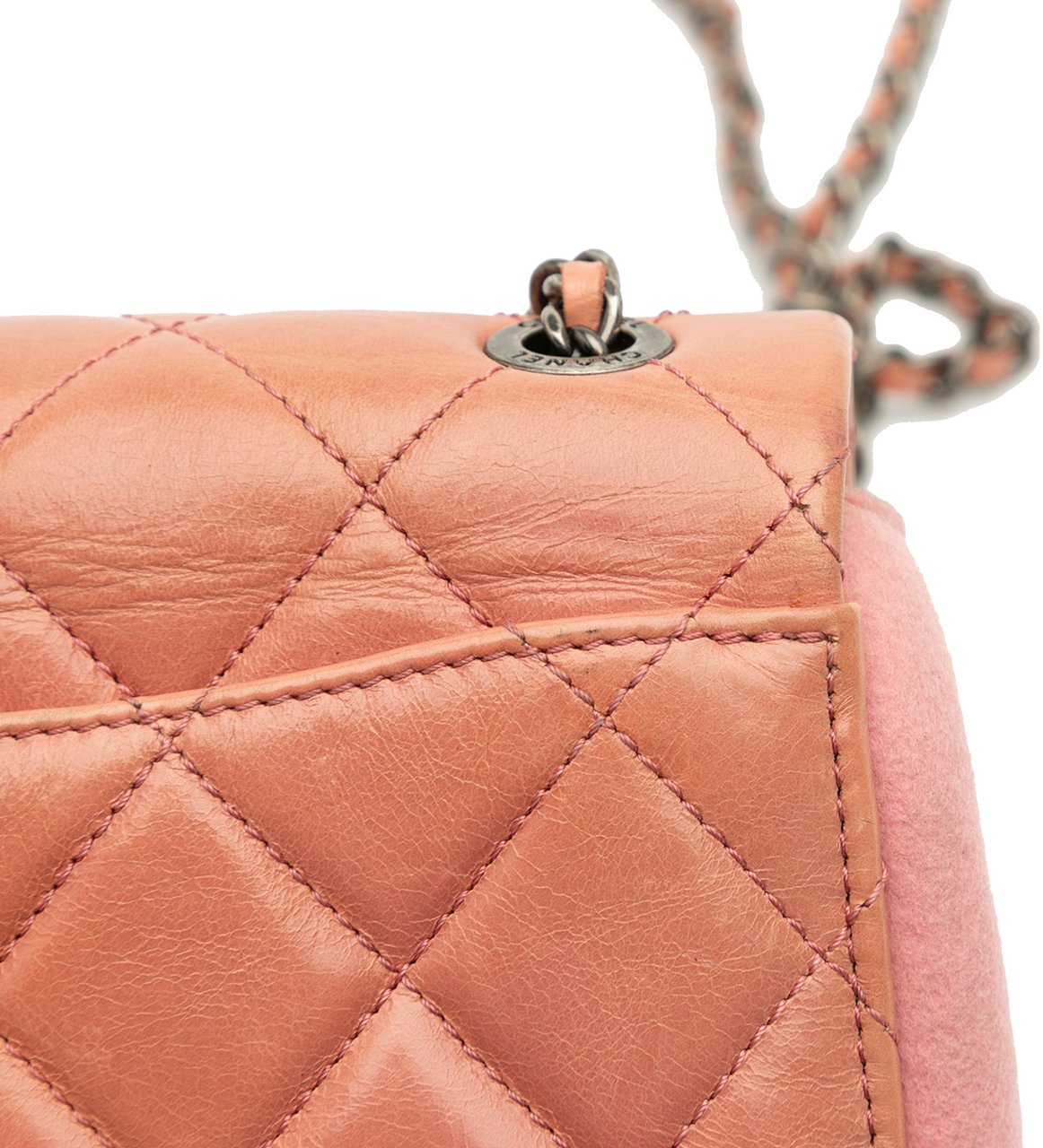 Chanel Paris Salzburg Mini Quilted Glazed Calfskin and Felt Edelweiss Flower CC Flap Roze