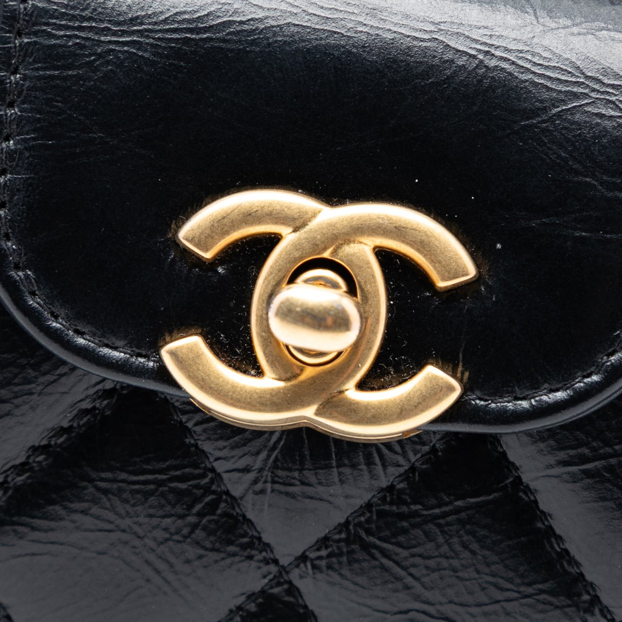 Chanel Mini Nano Aged Calfskin Kelly Shopper Bag Zwart