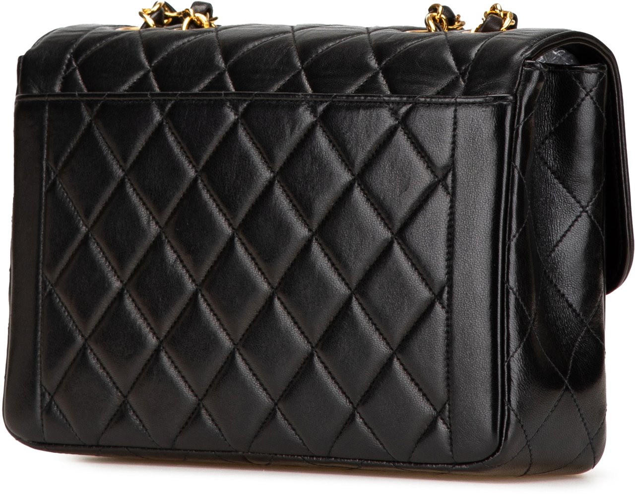 Chanel Medium CC Quilted Lambskin Border Single Flap Zwart