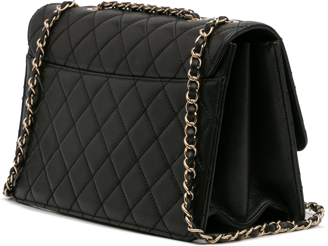 Chanel Large Sheepskin Beauty Lock Flap Zwart