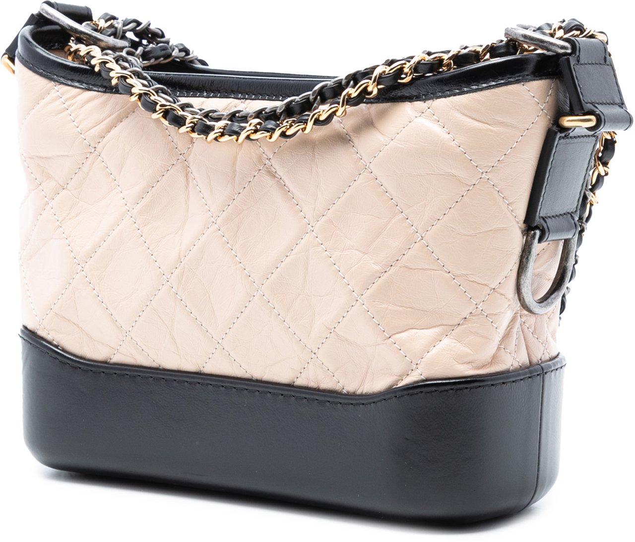 Chanel Small Bicolor Aged Calfskin Gabrielle Crossbody Bruin