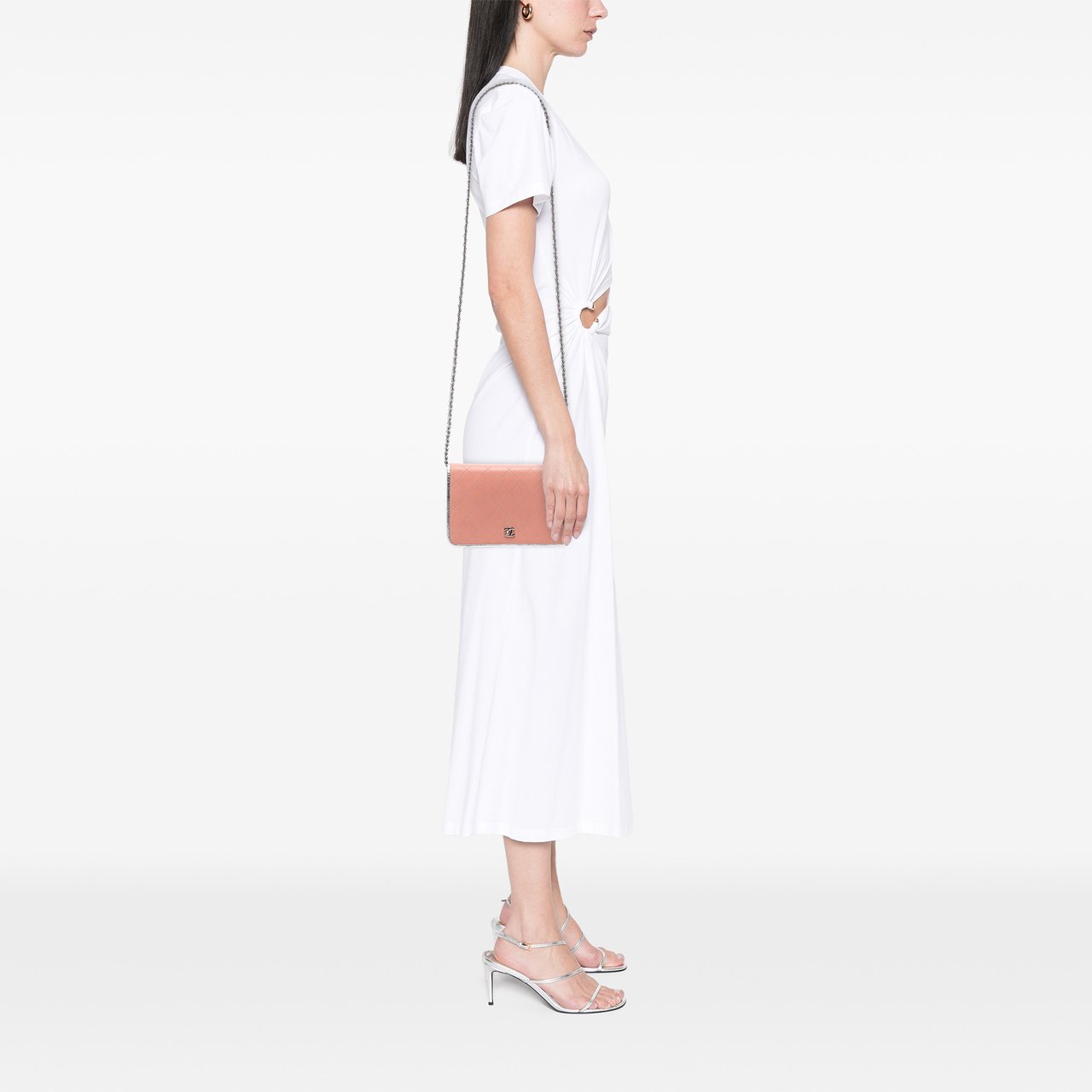 Chanel CC Quilted Bicolor Lambskin Wallet On Chain Roze