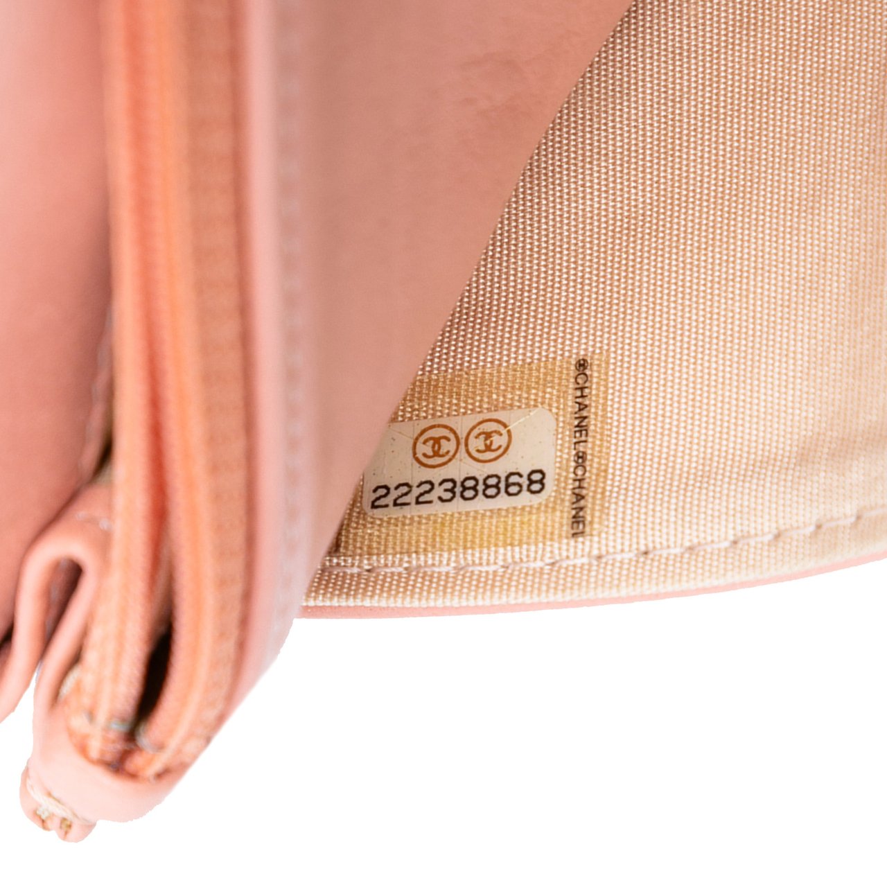 Chanel CC Quilted Bicolor Lambskin Wallet On Chain Roze